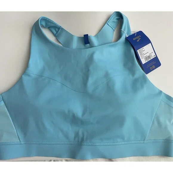 Brooks 40DDE Drive 3 Pocket Run Bra Vivid Teal Compression Wicking Quick Dry - Picture 7 of 11